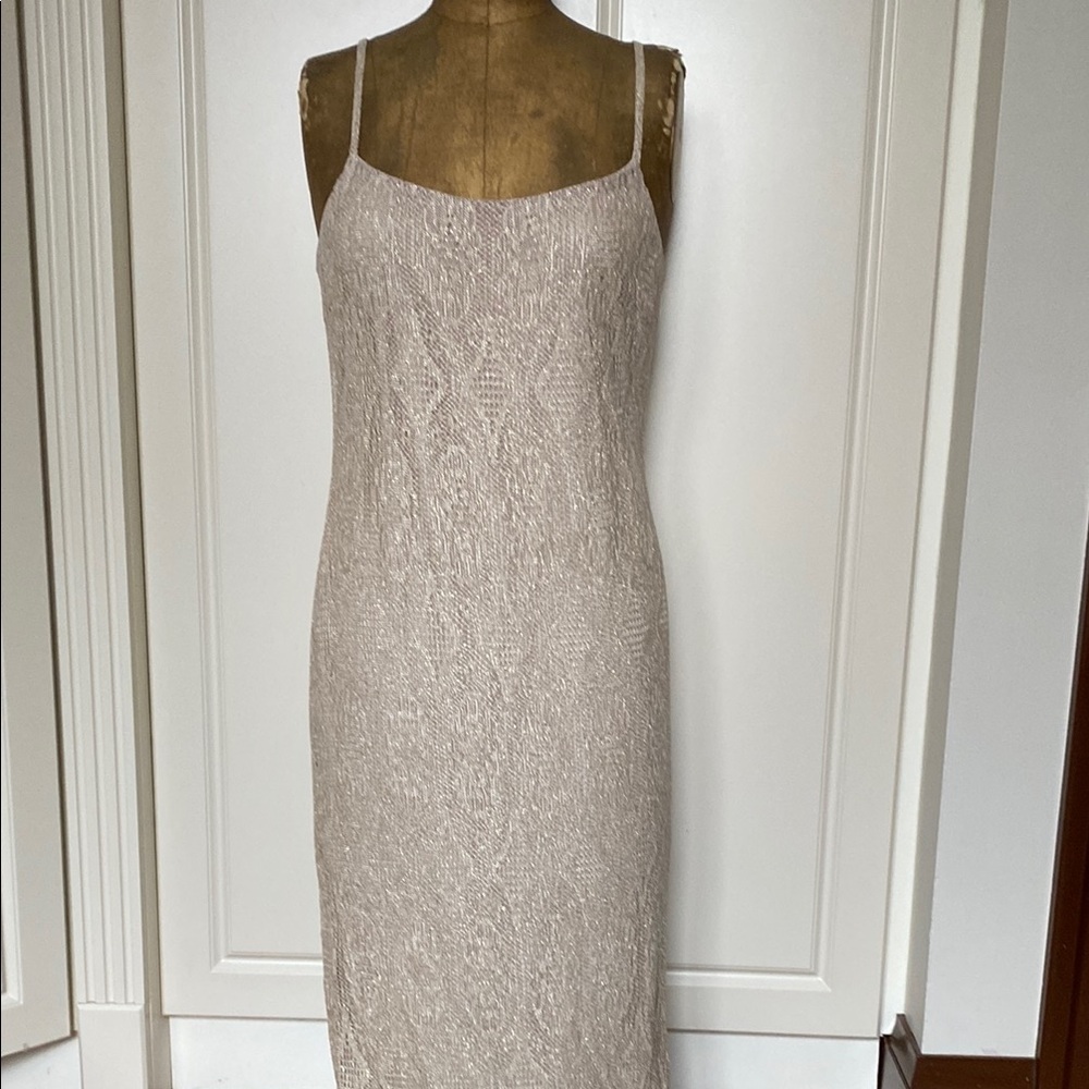 Elegant Beige Spaghetti Strap Dress